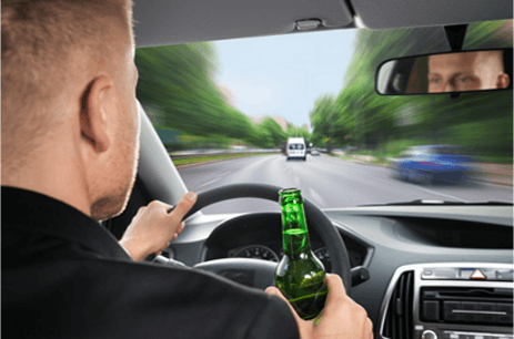 drink driving with blurred windows