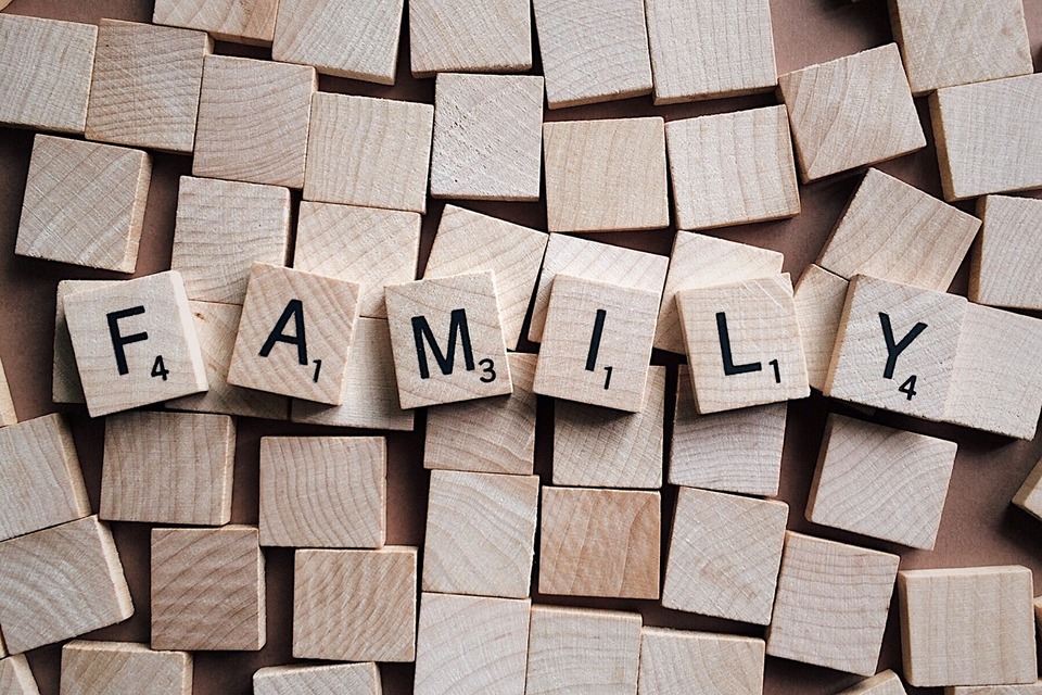 image of wooden blocks with family