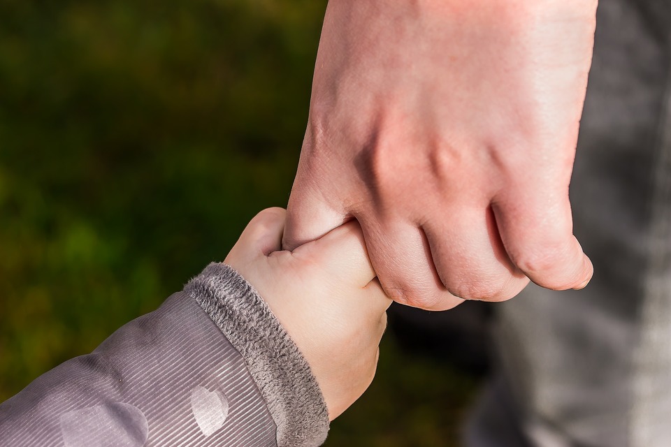 image of parent and child holding hands