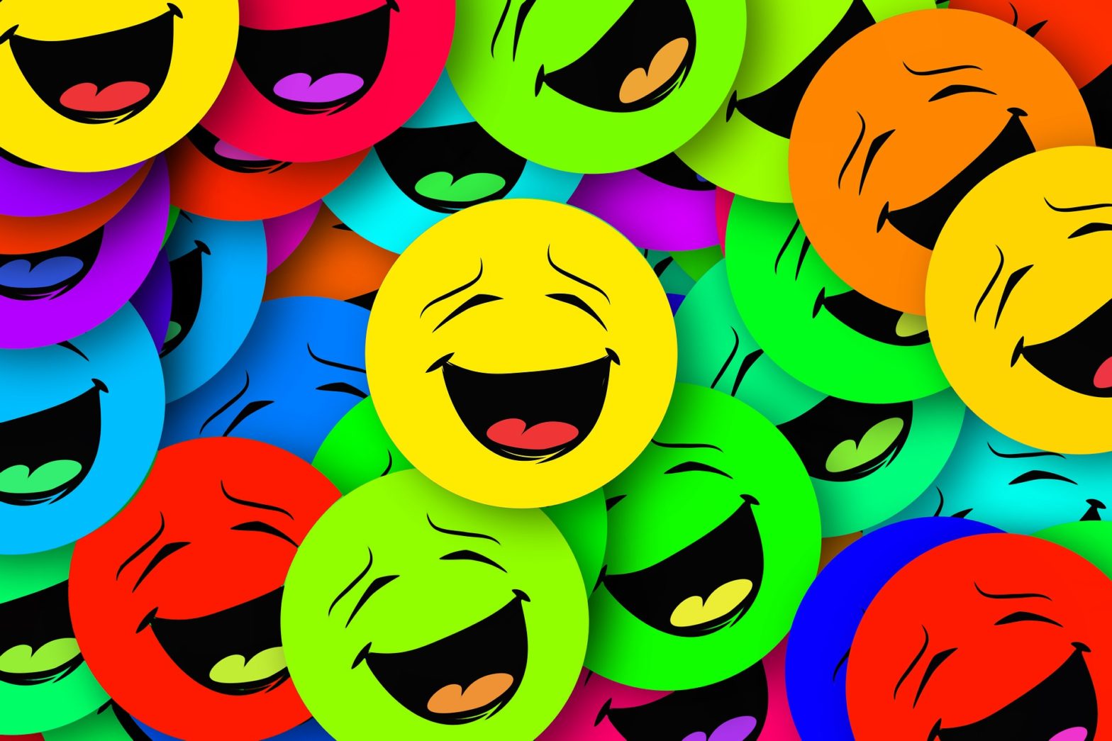 image of colourful smiley faces