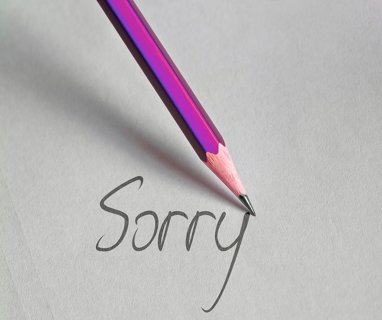 image of word sorry written in pencil