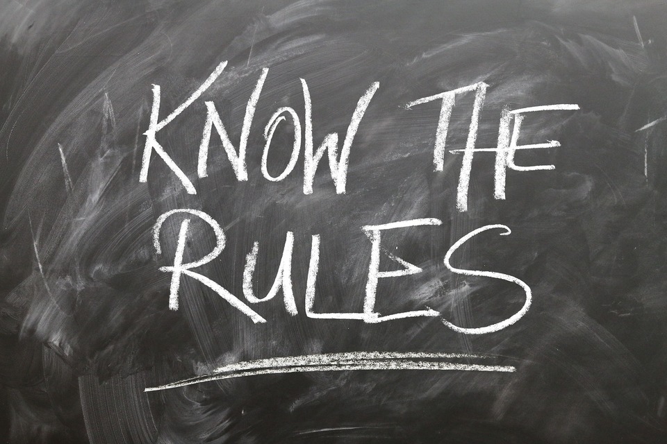 image of know the rules written on a blackboard