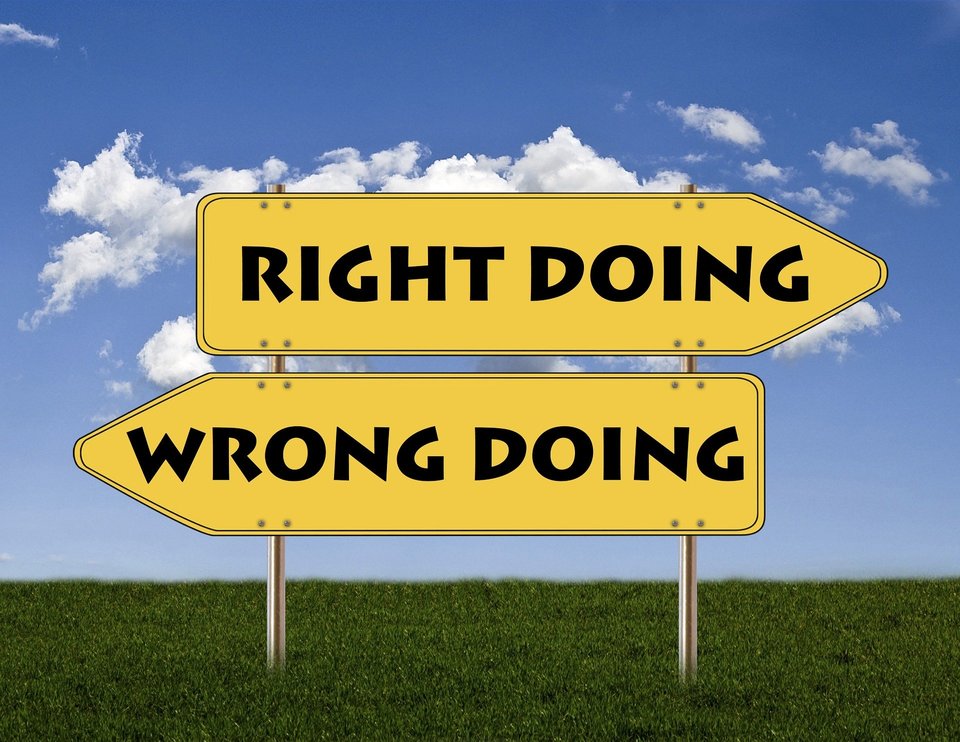 image of right doing and wrong doing signs