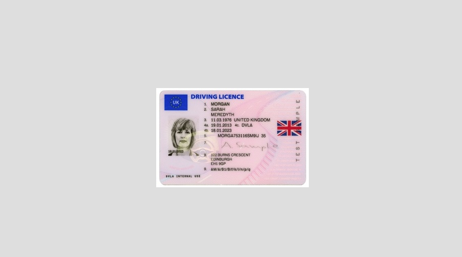image of a uk driving licence
