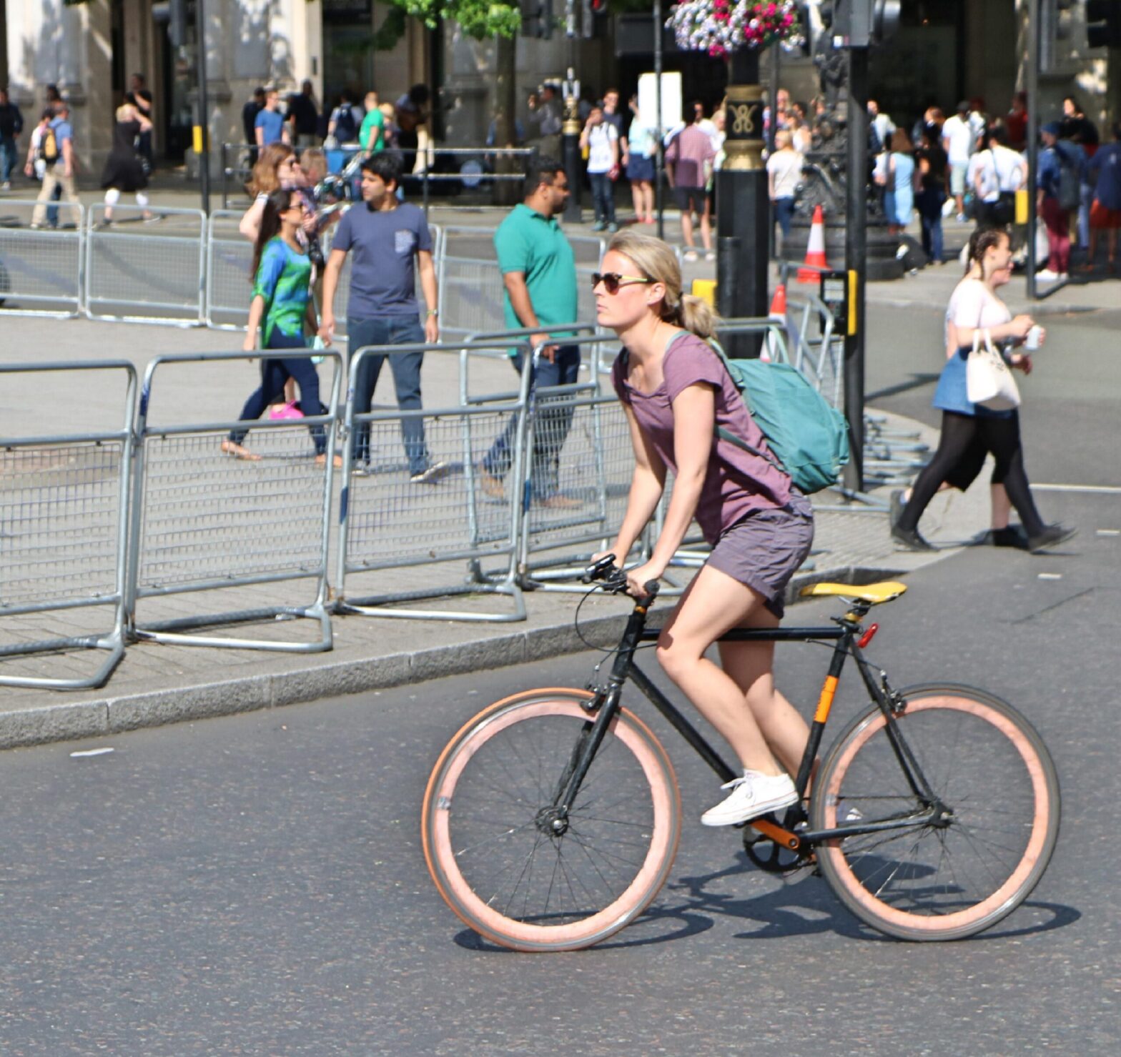 image of a woman on a bike